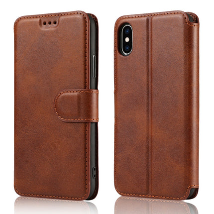 Calf Texture Magnetic Buckle Horizontal Flip Leather Case with Holder & Card Slots & Wallet & Photo Frame, For iPhone 6 / 6s, For iPhone 7 / 8, For iPhone 7 Plus / 8 Plus, For iPhone X / XS