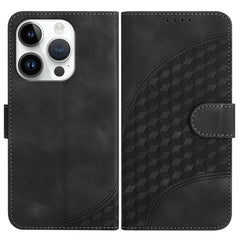 YX0060 Elephant Head Embossed Phone Leather Case with Lanyard, For iPhone 15 Pro Max, For iPhone 15 Pro, For iPhone 15 Plus