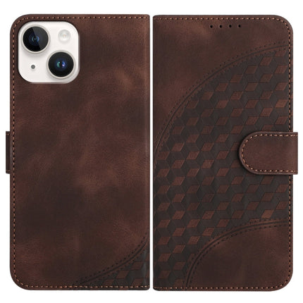 YX0060 Elephant Head Embossed Phone Leather Case with Lanyard, For iPhone 15, For iPhone 14 Plus, For iPhone 14