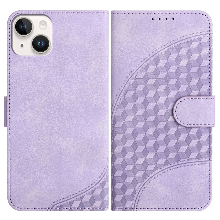 YX0060 Elephant Head Embossed Phone Leather Case with Lanyard, For iPhone 14 Plus, For iPhone 14, For iPhone 14 Pro