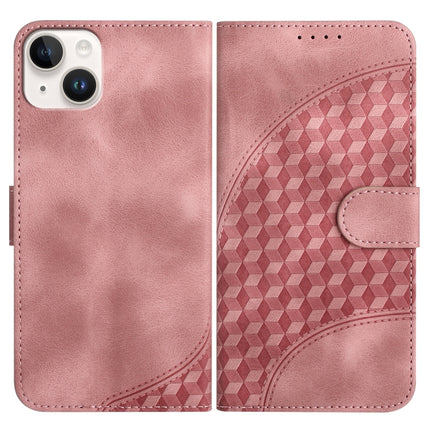 YX0060 Elephant Head Embossed Phone Leather Case with Lanyard, For iPhone 15, For iPhone 14 Plus, For iPhone 14
