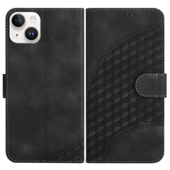 YX0060 Elephant Head Embossed Phone Leather Case with Lanyard, For iPhone 14 Plus, For iPhone 14, For iPhone 14 Pro