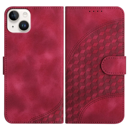 YX0060 Elephant Head Embossed Phone Leather Case with Lanyard, For iPhone 15, For iPhone 14 Plus, For iPhone 14