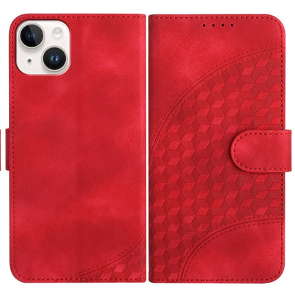 YX0060 Elephant Head Embossed Phone Leather Case with Lanyard, For iPhone 15, For iPhone 14 Plus, For iPhone 14
