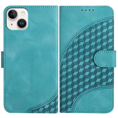 YX0060 Elephant Head Embossed Phone Leather Case with Lanyard, For iPhone 14 Plus, For iPhone 14, For iPhone 14 Pro