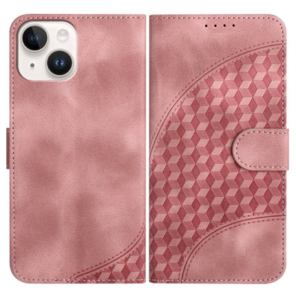 YX0060 Elephant Head Embossed Phone Leather Case with Lanyard, For iPhone 15, For iPhone 14 Plus, For iPhone 14