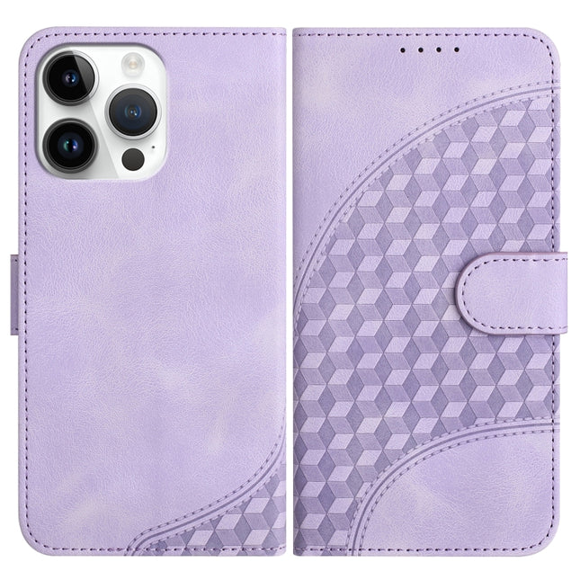 YX0060 Elephant Head Embossed Phone Leather Case with Lanyard, For iPhone 14 Pro, For iPhone 14 Pro Max, For iPhone SE 2022/SE 2020/6/7/8