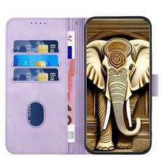 YX0060 Elephant Head Embossed Phone Leather Case with Lanyard, For iPhone 16 Pro, For iPhone 16 Plus, For iPhone 16