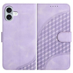 YX0060 Elephant Head Embossed Phone Leather Case with Lanyard, For iPhone 16 Pro, For iPhone 16 Plus, For iPhone 16