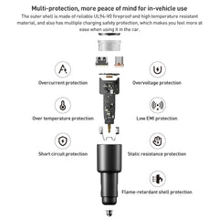 Original Xiaomi 43W Dual Ports USB + USB-C / Type-C Car Charger 1A1C, 43W
