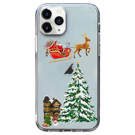 Christmas Colored Drawing Pattern High Transparent Soft TPU Phone Case, For iPhone 11 Pro Max, For iPhone 11, For iPhone 11 Pro