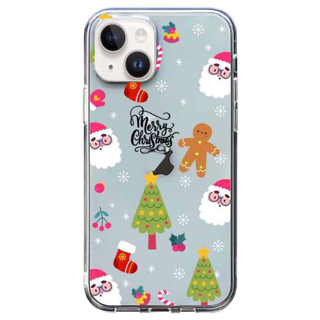 Christmas Colored Drawing Pattern High Transparent Soft TPU Phone Case, For iPhone 14 Plus, For iPhone 14, For iPhone 14 Pro, For iPhone 14 Pro Max