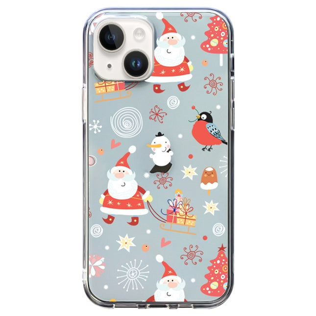 Christmas Colored Drawing Pattern High Transparent Soft TPU Phone Case, For iPhone 14 Plus, For iPhone 14, For iPhone 14 Pro, For iPhone 14 Pro Max