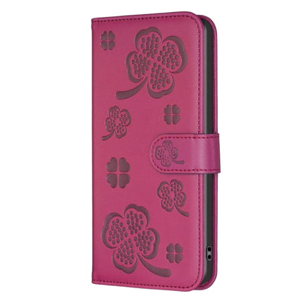 Four-leaf Embossed Leather Phone Case, For iPhone 15 Pro Max, For iPhone 15 Pro, For iPhone 15 Plus, For iPhone 15