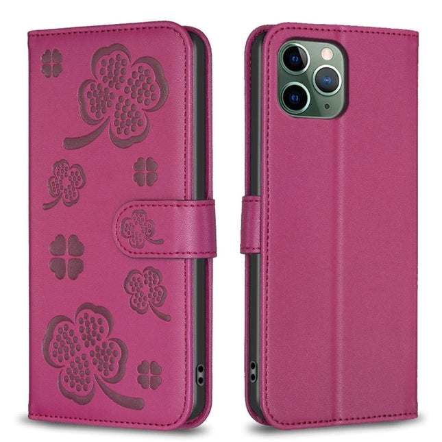 Four-leaf Embossed Leather Phone Case, For iPhone 11 Pro, For iPhone X / XS, For iPhone XR, For iPhone XS Max