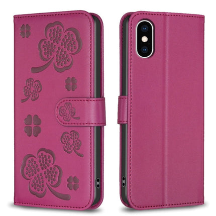 Four-leaf Embossed Leather Phone Case, For iPhone 11 Pro, For iPhone X / XS, For iPhone XR, For iPhone XS Max