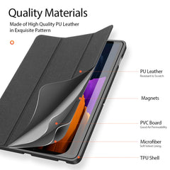DUX DUCIS Domo Series Horizontal Flip Magnetic PU Leather Case with Three-folding Holder & Sleep / Wake-up Function & Pen Slot, For Samsung Galaxy Tab A7 SM-T505, For Samsung Galaxy Tab S7 11 inch, For Samsung Galaxy Tab S7+ 12.4 inch
