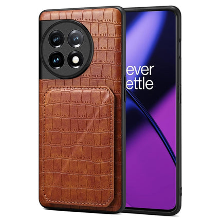 Denior Imitation Crocodile Leather Back Phone Case with Holder