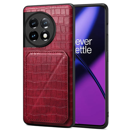 Denior Imitation Crocodile Leather Back Phone Case with Holder