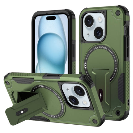 Armor Magsafe Holder PC Hybrid TPU Phone Case, For iPhone 16, For iPhone 15 Pro Max, For iPhone 15 Pro, For iPhone 15 Plus