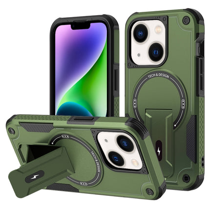 Armor Magsafe Holder PC Hybrid TPU Phone Case, For iPhone 15, For iPhone 14 Plus, For iPhone 14, For iPhone 14 Pro