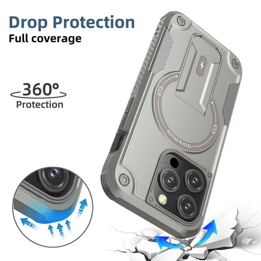 Armor Magsafe Holder PC Hybrid TPU Phone Case, For iPhone 14 Pro Max, For iPhone 13 Pro Max, For iPhone 13 Pro, For iPhone 13
