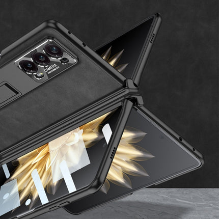 GKK Integrated Frosted Fold Hinge Leather Phone Case with Holder, For Honor Magic V2, For Honor Magic VS