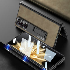 GKK Integrated Frosted Fold Hinge Leather Phone Case with Holder