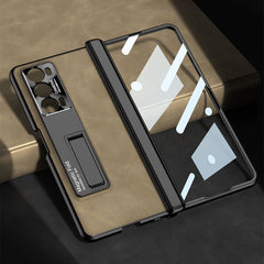 GKK Integrated Frosted Fold Hinge Leather Phone Case with Holder