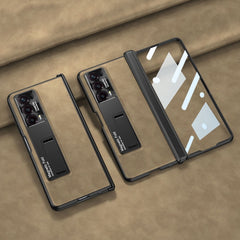 GKK Integrated Frosted Fold Hinge Leather Phone Case with Holder