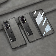 GKK Integrated Frosted Fold Hinge Leather Phone Case with Holder