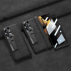 GKK Integrated Frosted Fold Hinge Leather Phone Case with Holder