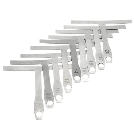 9 in 1 Guitar T-shaped ruler, Neck Fingerboard, Frets Radian, String Yard Radian, Adjustable Measuring Caliper, 9 in 1 Guitar T Ruler