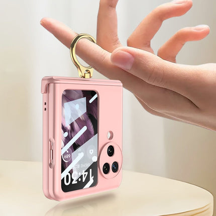 GKK Integrated Magnetic Hinged Flip Case with Ring Holder, For OPPO Find N3 Flip