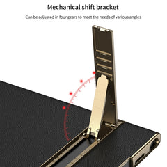 GKK Triumph Ultra-Thin Plain Leather Phone Case with Holder, For Samsung Galaxy S24 Ultra 5G