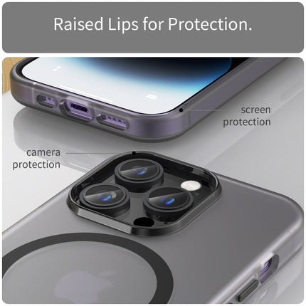 MagSafe Frosted Translucent TPU + PC Full Coverage Phone Case, For iPhone 14, For iPhone 14 Pro