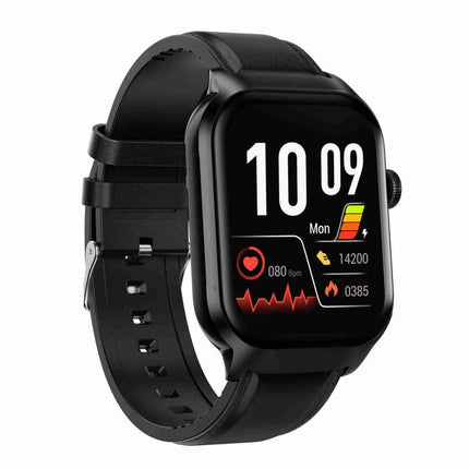 2.01 inch Leather Strap Bluetooth Call Smart Watch Support Heart Rate Monitoring / Non-invasive Blood Sugar, Leather Strap Black, Leather Strap Brown
