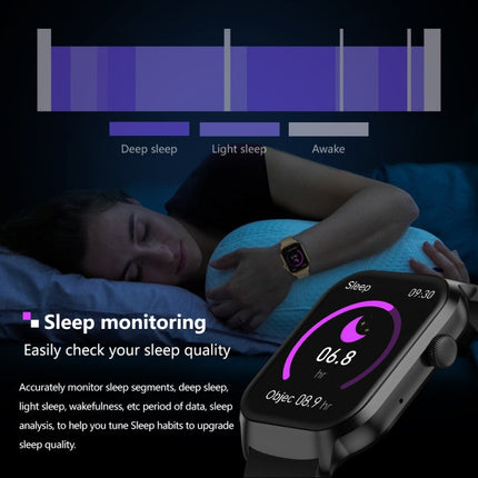 2.01 inch Leather Strap Bluetooth Call Smart Watch Support Heart Rate Monitoring / Non-invasive Blood Sugar, Leather Strap Black, Leather Strap Brown