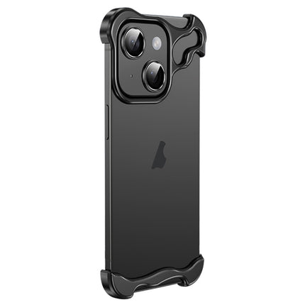 Frameless Metal Corner Pad Phone Case with Lens Film, For iPhone 15 Pro Max, For iPhone 15 Pro, For iPhone 15 Plus, For iPhone 15