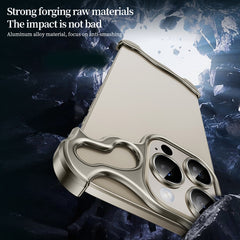 Frameless Metal Corner Pad Phone Case with Lens Film, For iPhone 14 Plus, For iPhone 14, For iPhone 14 Pro, For iPhone 14 Pro Max