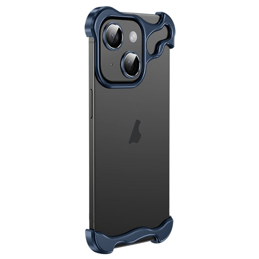 Frameless Metal Corner Pad Phone Case with Lens Film, For iPhone 14 Plus, For iPhone 14, For iPhone 14 Pro, For iPhone 14 Pro Max