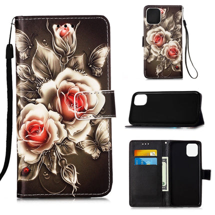 Painted Flat Texture Leather Case with Lanyard & Card Slot & Wallet & Holder, For iPhone 12 mini, For iPhone 12 / 12 Pro