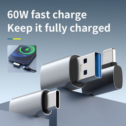 60W USB-A Male to USB-C Female Charging Transfer Adapter