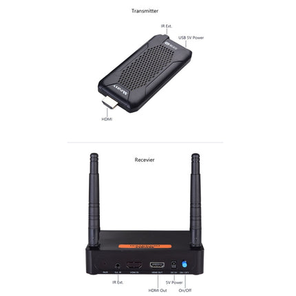 Measy FHD656 Mini 1080P HDMI 1.4 HD Wireless Audio Video Transmitter Receiver Extender Transmission System, Transmission Distance: 100m,, US Plug, EU Plug, AU Plug, UK Plug