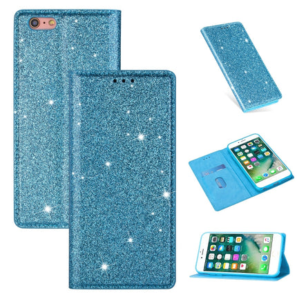 Ultrathin Glitter Magnetic Horizontal Flip Leather Case with Holder & Card Slots, For iPhone 6 Plus, For iPhone 8 / 7, For iPhone 8 Plus / 7 Plus, For iPhone 11