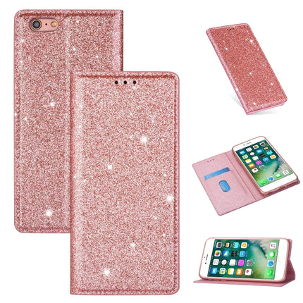 Ultrathin Glitter Magnetic Horizontal Flip Leather Case with Holder & Card Slots, For iPhone 6 Plus, For iPhone 8 / 7, For iPhone 8 Plus / 7 Plus, For iPhone 11