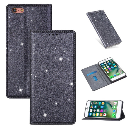 Ultrathin Glitter Magnetic Horizontal Flip Leather Case with Holder & Card Slots, For iPhone 6 Plus, For iPhone 8 / 7, For iPhone 8 Plus / 7 Plus, For iPhone 11