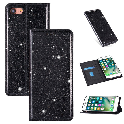 Ultrathin Glitter Magnetic Horizontal Flip Leather Case with Holder & Card Slots, For iPhone 6 Plus, For iPhone 8 / 7, For iPhone 8 Plus / 7 Plus, For iPhone 11