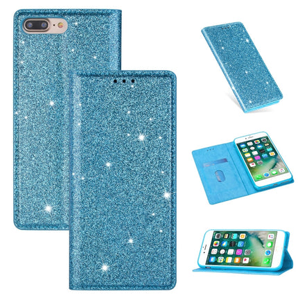 Ultrathin Glitter Magnetic Horizontal Flip Leather Case with Holder & Card Slots, For iPhone 6 Plus, For iPhone 8 / 7, For iPhone 8 Plus / 7 Plus, For iPhone 11