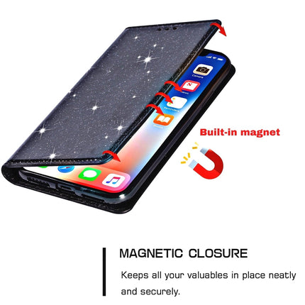 Ultrathin Glitter Magnetic Horizontal Flip Leather Case with Holder & Card Slots, For iPhone 11 Pro, For iPhone 11 Pro Max, For iPhone X / XS, For iPhone XS Max